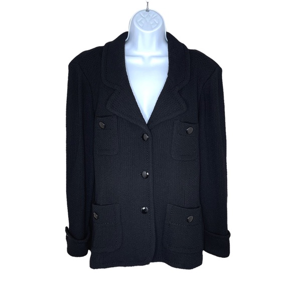 St. John Jackets & Blazers - ST. JOHN Caviar Black The Parisian Jacket Size 16